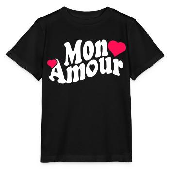 Mon amour, saint valentin, - T-shirt bio MINI CREATOR Stanley/Stella Enfant - noir - Devant - Mikhail (115cm)