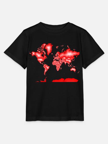 Rote Weltkarte mit weißem Zentrum - Stanley/Stella Kinder T-Shirt MINI CREATOR - Schwarz