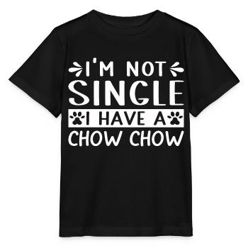 Je ne suis pas célibataire j’ai un Chow Chow - T-shirt bio MINI CREATOR Stanley/Stella Enfant - noir - Devant - Mikhail (115cm)