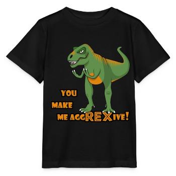 Annoyed T-Rex Funny Dinosaur est aggREXive Français - T-shirt bio MINI CREATOR Stanley/Stella Enfant - noir - Devant - Mikhail (115cm)