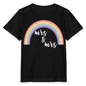 Rainbow Stripes Mrs et Mrs - T-shirt bio MINI CREATOR Stanley/Stella Enfant - noir - Devant - Mikhail (115cm)