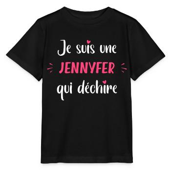 Je suis une JENNYFER qui déchire - T-shirt bio MINI CREATOR Stanley/Stella Enfant - noir - Devant - Mikhail (115cm)