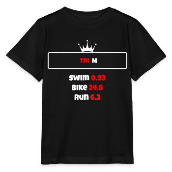 T shirt triathlon Distance M - T-shirt bio MINI CREATOR Stanley/Stella Enfant - noir - Devant - Mikhail (115cm)