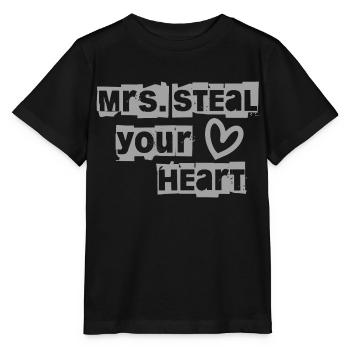 Mrs. steal your heart heartbreaker - Stanley/Stella MINI CREATOR Kids’ T-Shirt - black - Front - Mikhail (115cm)
