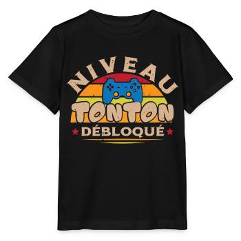 Niveau Tonton Débloqué Naissance Neveu - T-shirt bio MINI CREATOR Stanley/Stella Enfant - noir - Devant - Mikhail (115cm)