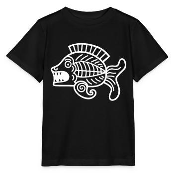 Kultur der Inkas, Fischsymbol - Stanley/Stella Kinder T-Shirt MINI CREATOR  - Schwarz - Vorne - Mikhail (115cm)