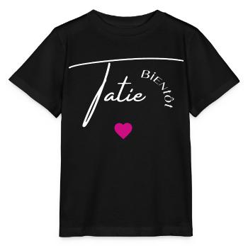 Bientôt tatie - T-shirt bio MINI CREATOR Stanley/Stella Enfant - noir - Devant - Mikhail (115cm)