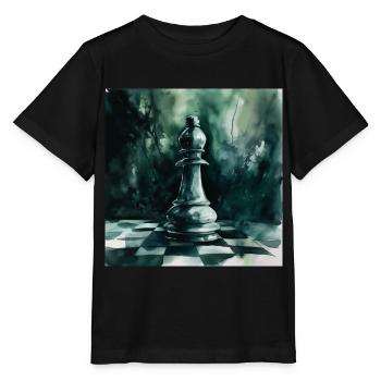 Turquoise Chess Bishop - Stanley/Stella MINI CREATOR Kids’ T-Shirt - black - Front - Mikhail (115cm)