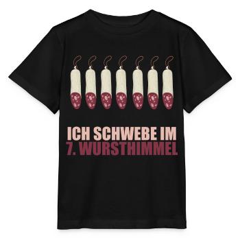 Ich schwebe im 7 Wursthimmel - Stanley/Stella Kinder T-Shirt MINI CREATOR  - Schwarz - Vorne - Mikhail (115cm)