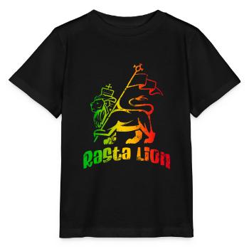 Rasta Lion - T-shirt bio MINI CREATOR Stanley/Stella Enfant - noir - Devant - Mikhail (115cm)