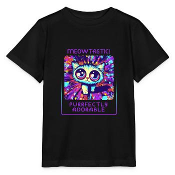 Katzenparadies - Niedlich und verspielt - Stanley/Stella Kinder T-Shirt MINI CREATOR  - Schwarz - Vorne - Mikhail (115cm)