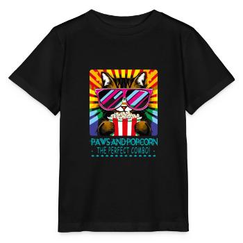 Paws & Popcorn: Film and Animal Lovers - Stanley/Stella MINI CREATOR Kids’ T-Shirt - black - Front - Mikhail (115cm)
