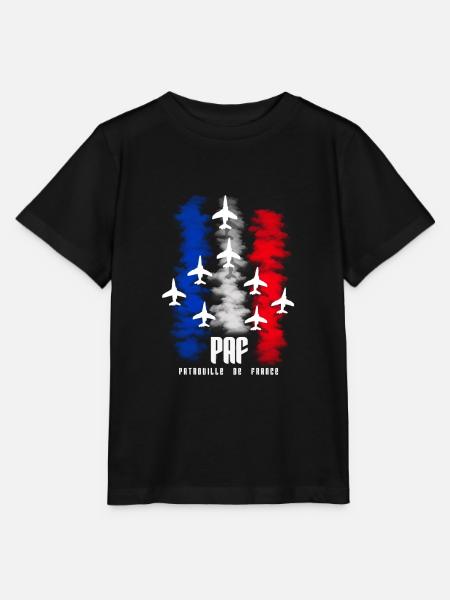 Patrouille de France PAF silhouette tricolore FRA - T-shirt bio MINI CREATOR Stanley/Stella Enfant - noir