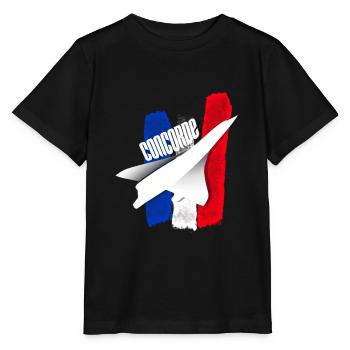 Concorde-Verkehrsflugzeug aus FRA. - Stanley/Stella Kinder T-Shirt MINI CREATOR  - Schwarz - Vorne - Mikhail (115cm)