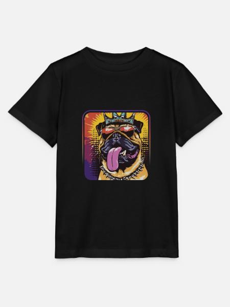 Hartnäckiger Schutzhund - Stanley/Stella Kinder T-Shirt MINI CREATOR - Schwarz