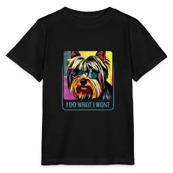 Stubborn Yorkie - Stanley/Stella MINI CREATOR Kids’ T-Shirt - black - Front - Mikhail (115cm)