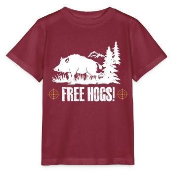 Free Hogs - Stanley/Stella MINI CREATOR Kids’ T-Shirt - burgundy - Front - Kain (125cm)