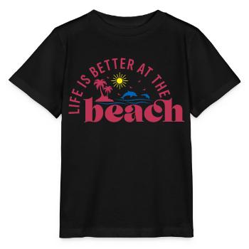 Life is Better At The Beach, Sommer Sonne Strand - Stanley/Stella Kinder T-Shirt MINI CREATOR  - Schwarz - Vorne - Mikhail (115cm)