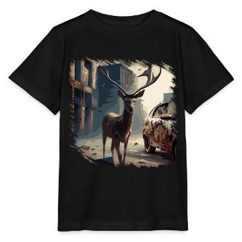 Post Apocalypse Cerf - T-shirt bio MINI CREATOR Stanley/Stella Enfant - noir - Devant - Mikhail (115cm)