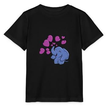 Loving Elephant - Stanley/Stella MINI CREATOR Kids’ T-Shirt - black - Front - Mikhail (115cm)