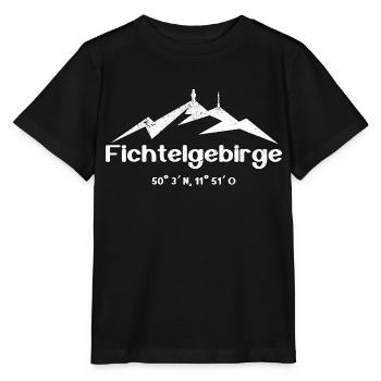 Fichtelgebirge Koordinaten Schneeberg Ochsenkopf - Stanley/Stella Kinder T-Shirt MINI CREATOR  - Schwarz - Vorne - Mikhail (115cm)