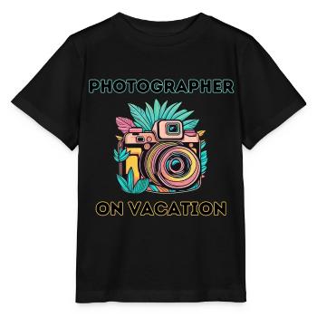 Photographe en vacances - T-shirt bio MINI CREATOR Stanley/Stella Enfant - noir - Devant - Mikhail (115cm)