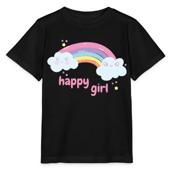 Happy Girl - Stanley/Stella Kinder T-Shirt MINI CREATOR  - Schwarz - Vorne - Mikhail (115cm)