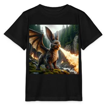 Fire Breathing Bunny Dragon #13 - Stanley/Stella MINI CREATOR Kids’ T-Shirt - black - Front - Mikhail (115cm)