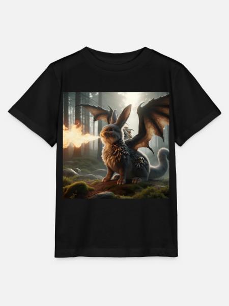 Drago coniglietto sputafuoco #06 - T-shirt MINI CREATOR barn från Stanley/Stella - svart