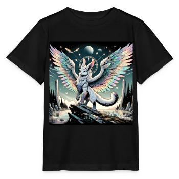 Mythischer Hasendrache - Stanley/Stella Kinder T-Shirt MINI CREATOR  - Schwarz - Vorne - Mikhail (115cm)