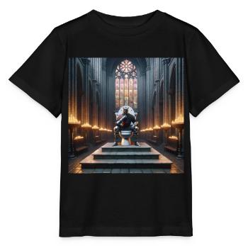 Fart Souls - Hollow Knight on Porcelain Throne #01 - Stanley/Stella MINI CREATOR Kids’ T-Shirt - black - Front - Mikhail (115cm)