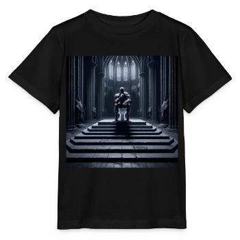 Fart Souls - Hollow Knight on Porcelain Throne #12 - Stanley/Stella MINI CREATOR Kids’ T-Shirt - black - Front - Mikhail (115cm)