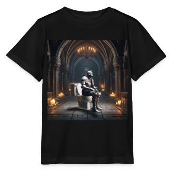 Fart Souls - Hollow Knight on Porcelain Throne #02 - Stanley/Stella MINI CREATOR Kids’ T-Shirt - black - Front - Mikhail (115cm)