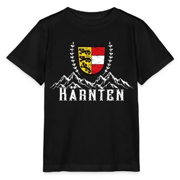 Carinthie Autriche Drapeau Armoiries Montagnes - T-shirt bio MINI CREATOR Stanley/Stella Enfant - noir - Devant - Mikhail (115cm)