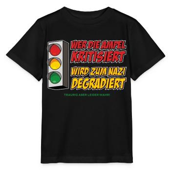 Qui critique le feu tricolore - T-shirt bio MINI CREATOR Stanley/Stella Enfant - noir - Devant - Mikhail (115cm)