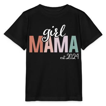Girl Mama Est 2023 Fille Maman À Être Cadeaux Nouvelle Maman - T-shirt bio MINI CREATOR Stanley/Stella Enfant - noir - Devant - Mikhail (115cm)