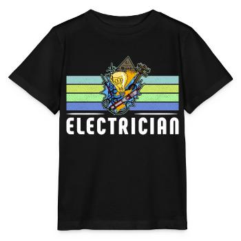 Électricien Électricien Technicien d’éclairage Lampe - T-shirt bio MINI CREATOR Stanley/Stella Enfant - noir - Devant - Mikhail (115cm)