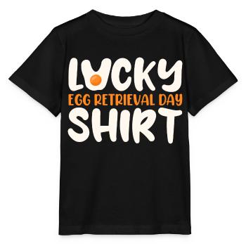Jour de récupération de l’œuf porte-bonheur Motifs - T-shirt bio MINI CREATOR Stanley/Stella Enfant - noir - Devant - Mikhail (115cm)