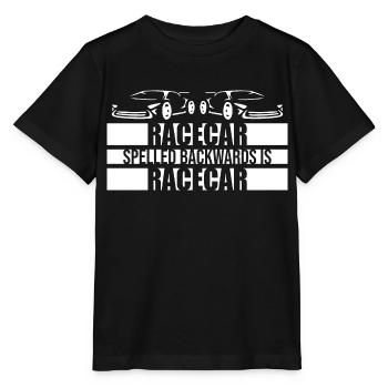 Funny Racecar Spelled Backwards Is Race Car Driver - Stanley/Stella MINI CREATOR Kids’ T-Shirt - black - Front - Mikhail (115cm)