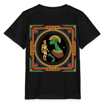 Rencontre égyptienne avec des amis - T-shirt bio MINI CREATOR Stanley/Stella Enfant - noir - Devant - Mikhail (115cm)