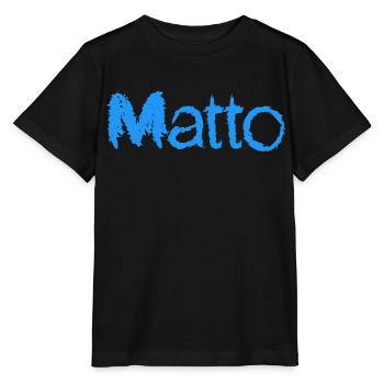Texte bleu matto grand nom - T-shirt bio MINI CREATOR Stanley/Stella Enfant - noir - Devant - Mikhail (115cm)