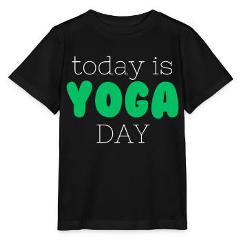 Journée internationale du yoga - T-shirt bio MINI CREATOR Stanley/Stella Enfant - noir - Devant - Mikhail (115cm)