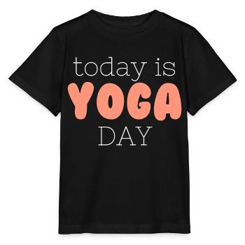 Journée internationale du yoga - T-shirt bio MINI CREATOR Stanley/Stella Enfant - noir - Devant - Mikhail (115cm)