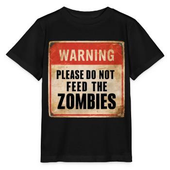 Avertissement Ne nourrissez pas les zombies Signe d’avertissement - T-shirt bio MINI CREATOR Stanley/Stella Enfant - noir - Devant - Mikhail (115cm)