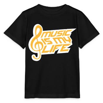 Music Is My Life Party Club Concert Love Saying - Stanley/Stella MINI CREATOR Kids’ T-Shirt - black - Front - Mikhail (115cm)