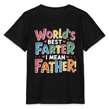 World's bestfather i mean Father! - Stanley/Stella MINI CREATOR Kids’ T-Shirt - black - Front - Mikhail (115cm)