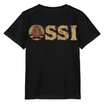 Ossi, DDR, Wappen, Osten, Geschenk - Stanley/Stella Kinder T-Shirt MINI CREATOR  - Schwarz - Vorne - Mikhail (115cm)