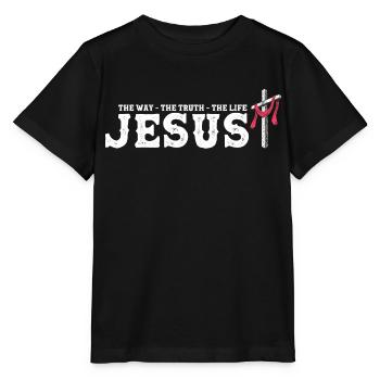 Jesus - The Way The Truth The Life - Redeemed - Stanley/Stella MINI CREATOR Kids’ T-Shirt - black - Front - Mikhail (115cm)