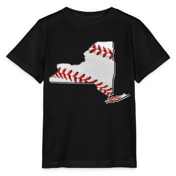 New York (États-Unis) | Vrai baseball | Carte - T-shirt bio MINI CREATOR Stanley/Stella Enfant - noir - Devant - Mikhail (115cm)