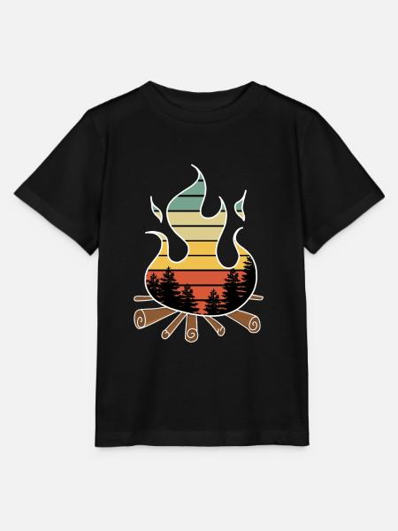 Lagerfeuer - Stanley/Stella Kinder T-Shirt MINI CREATOR - Schwarz